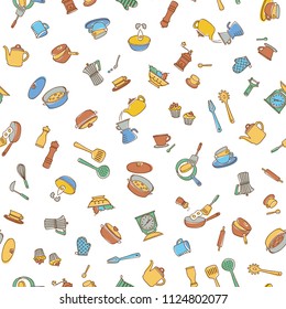 Kitchen utensil illustration pattern,
I made a kitchen utensil an illustration simply,
I continue seamlessly,
