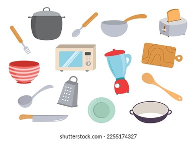 Kitchen Utensil Isolated Object Set.