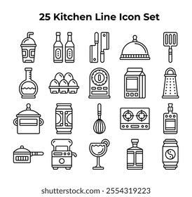 kitchen utensil line drawings comprise a set.