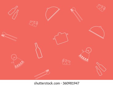 kitchen utensil on orange backgrounds