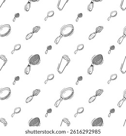 kitchen utensil pattern. kitchenware seamless pattern. doodle cooking utensil seamless pattern. doodle kitchen background