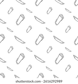kitchen utensil pattern. kitchenware seamless pattern. doodle cooking utensil seamless pattern. doodle kitchen background