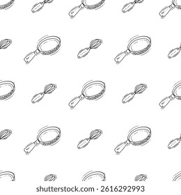 kitchen utensil pattern. kitchenware seamless pattern. doodle cooking utensil seamless pattern. doodle kitchen background