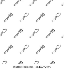 kitchen utensil pattern. kitchenware seamless pattern. doodle cooking utensil seamless pattern. doodle kitchen background