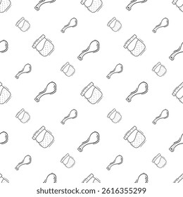 kitchen utensil pattern. kitchenware seamless pattern. doodle cooking utensil seamless pattern. doodle kitchen background