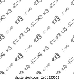 kitchen utensil pattern. kitchenware seamless pattern. doodle cooking utensil seamless pattern. doodle kitchen background