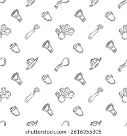 kitchen utensil pattern. kitchenware seamless pattern. doodle cooking utensil seamless pattern. doodle kitchen background