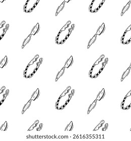 kitchen utensil pattern. kitchenware seamless pattern. doodle cooking utensil seamless pattern. doodle kitchen background