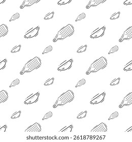 kitchen utensil pattern. kitchenware seamless pattern. doodle kitchen background
