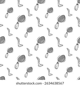 kitchen utensil pattern. kitchenware seamless pattern. doodle kitchen background