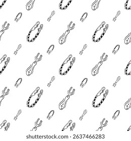 kitchen utensil pattern. kitchenware seamless pattern. doodle kitchen background