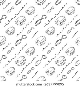 kitchen utensil pattern. kitchenware seamless pattern. doodle kitchen background