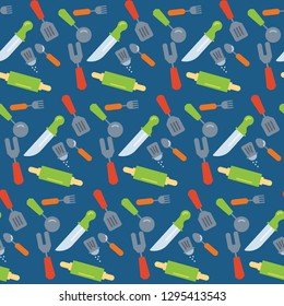 Kitchen utensil seamless pattern. Abstract vector texture. Pattern for wallpaper, web sites, wrapping paper, for fashion prints, fabric, design.