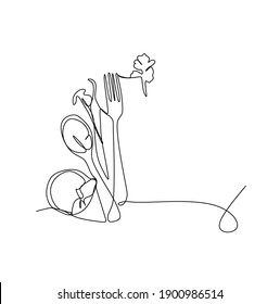 Kitchen utensil silhouettes collection