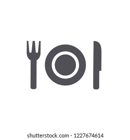 Kitchen utensil spoon plate fork. Knife and furcula vector illustration