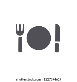 Kitchen utensil spoon plate fork. Knife and furcula vector illustration