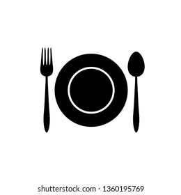 Kitchen utensil spoon plate fork. Vector