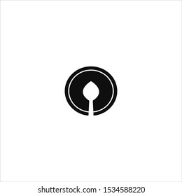 Kitchen Utensil Spoon And Plate Vector Design Logo