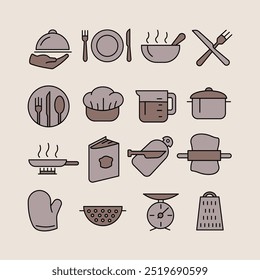 KITCHEN UTENSIL - TOOLS ICON SET