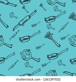 Kitchen utensil, tools set. Cooking concept. Vector hand drawn illustrations in sketch style. - Vector