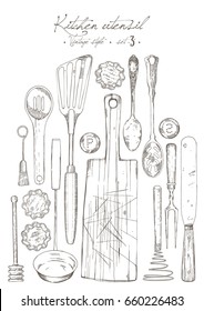 Utensil de cocina. Conjunto de cosechas.