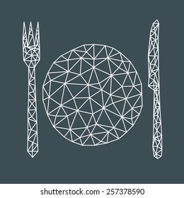 Kitchen utensils abstract isolated on a white backgrounds, vector illustration 