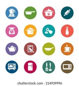 Kitchen Utensils and Appliances Color Icons