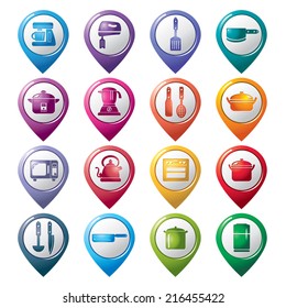 Kitchen Utensils and Appliances Pointer Icons