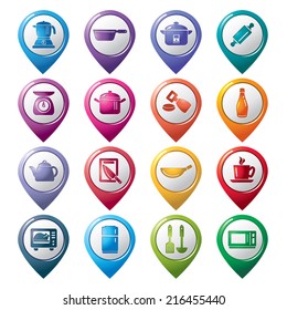 Kitchen Utensils and Appliances Pointer Icons