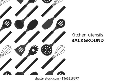 Kitchen utensils background. isolated on white background