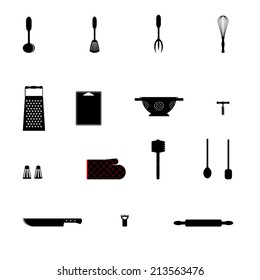 Kitchen Utensils black & white set