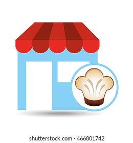 kitchen utensils chef, fresh bakery products, vector illustration