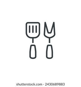 Kitchen utensils cooking spatula icon, vector illustration