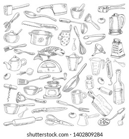 Kitchen utensils & Cooking tools. Vector illustration