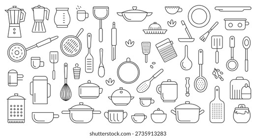 Kitchen utensils and cookware icons