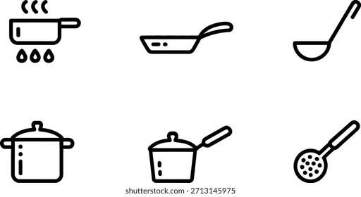 Utensilios de cocina e iconos de utensilios de cocina