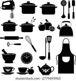 Kitchen Utensils and Cookware Silhouettes Collection (2)