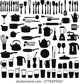 Kitchen Utensils and Cookware Silhouettes Collection (1)