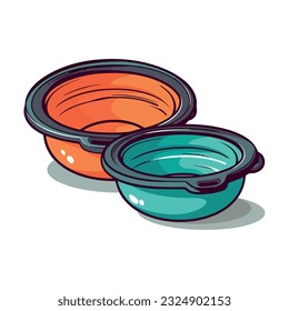 Utensilios de cocina en un lindo ícono de diseño de dibujos animados aislados