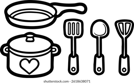 Utensílios de cozinha Desenho Fácil olhar