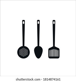 Kitchen utensils  equipment collection (spatula, sieve, ladle) vector set
Restaurant logo