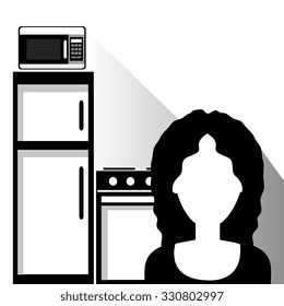 Kitchen utensils and equipment icon design, vector illustration graphic.