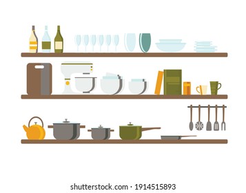 kitchen utensils and equipment , vector illustration