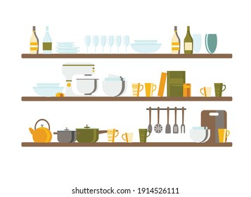 kitchen utensils and equipment , vector illustration