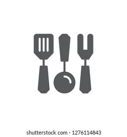 Kitchen utensils flat vector style icon. Cooking and kitchen icon  for websites, web design, mobile app.