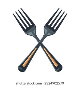 Kitchen utensils fork, silverware icon isolated
