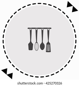 Kitchen utensils icon Flat Design. Isolated Illustration.