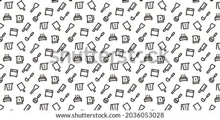 Kitchen Utensils icon pattern background for website or wrapping paper (Monotone version)