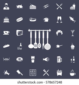 Kitchen utensils icon. restaurant set of icons.