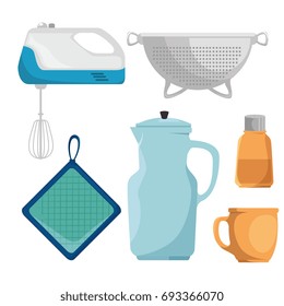 kitchen utensils icon set